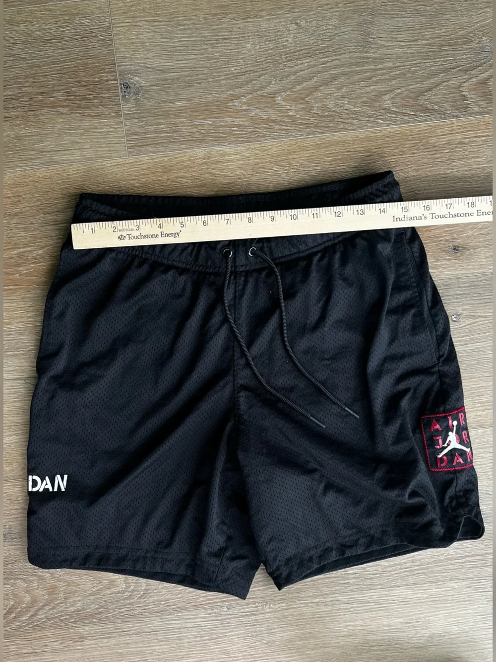 Jordan Black Athletic Mesh Shorts with Red Accent size S